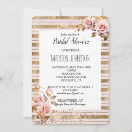 Invitation Fête des mariées de Parties scintillant Roses Rose