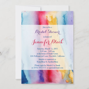 Invitation Fête des mariées de peinture à l'aquarelle tendanc