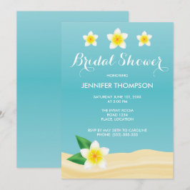 Invitation Fête des mariées de plage frangipani Tropical