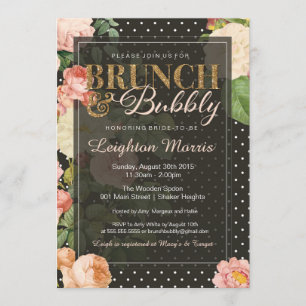 Invitation Fête des mariées de points Vintages Brunch & Bubbl