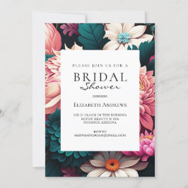 Invitation Fête des mariées de printemps florale aquarelle