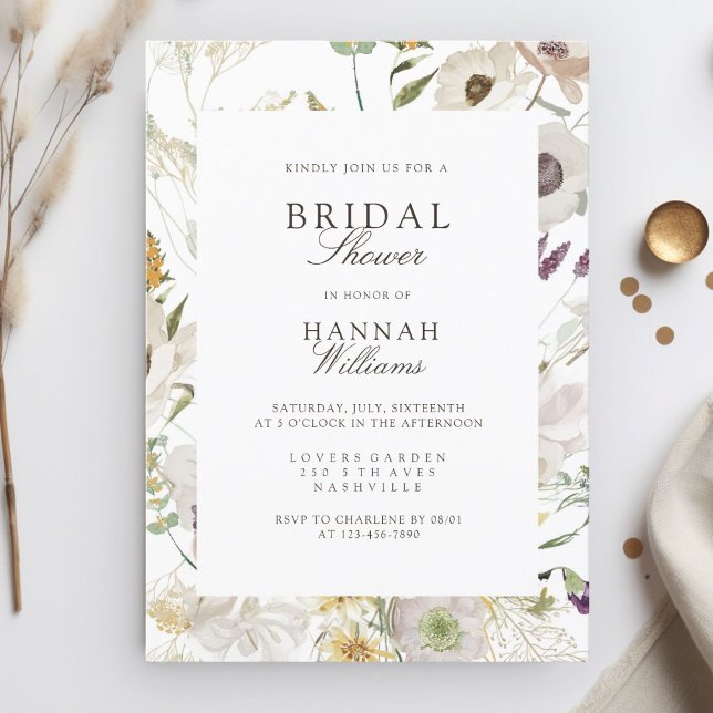 Invitation Fête des mariées de printemps moderne (Modern, floral, boho, spring bridal shower invitation. Print+Download)