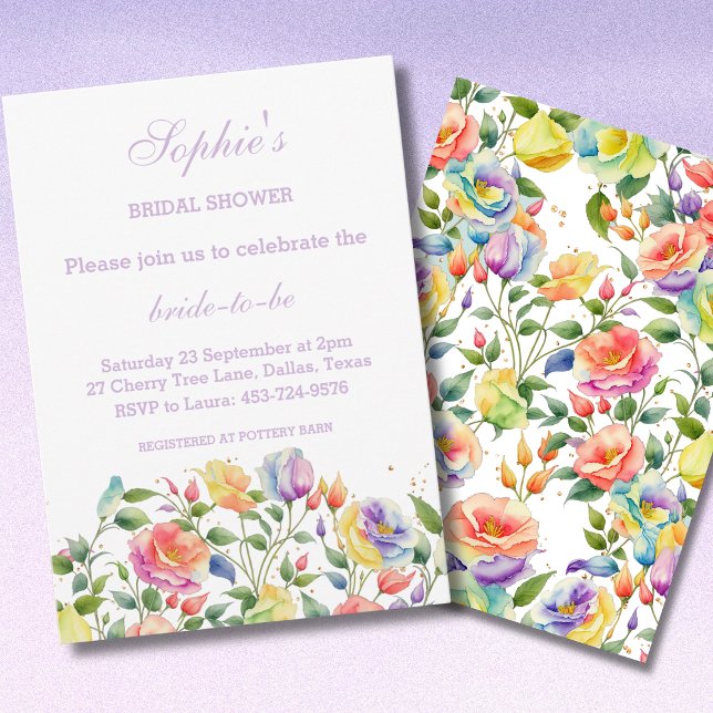 Invitation Fête des mariées de printemps rose Lilac Roses (Créateur téléchargé)