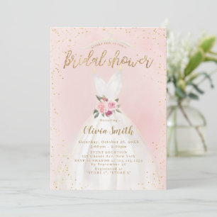 Invitation Fête des mariées De Robe De Mariage Élégante Et Vi