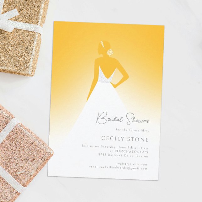 Invitation Fête des mariées de robe Mariage Couture Jaune (Créateur téléchargé)