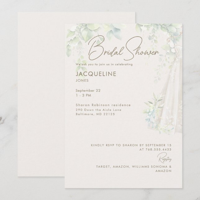 Invitation Fête des mariées de robe Mariage ivoirienne (Devant / Derrière)