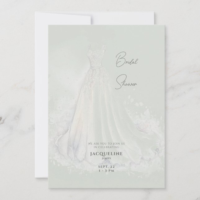 Invitation Fête des mariées de robe Mariage Sage (Devant)