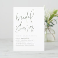 Fête des mariées de script manuscrite vert Taupe