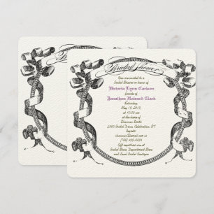 Invitation Fête des mariées de script vintage Flourish Banner
