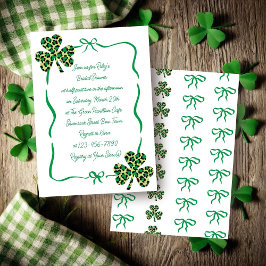 Invitation Fête des mariées de Shamrock Empreinte de léopard 