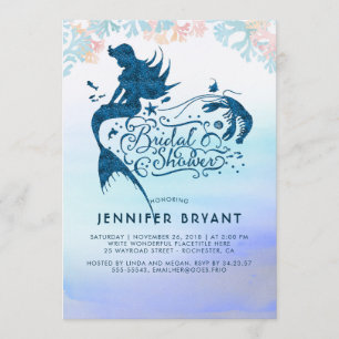 Invitation Fête des mariées de sirène sous la mer de l'amour