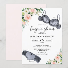 Invitation Fête des mariées de sous-vêtements Floral Lingerie