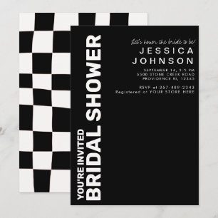 Invitation Fête des mariées de tableau de bord noir rétro 