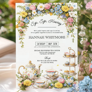 Invitation Fête des mariées de Tea Party Fleur sauvage coloré