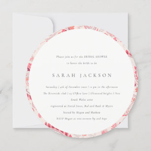 Invitation Fête des mariées de typographie moderne Blush Pais