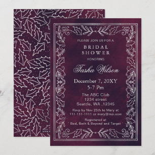 Invitation Fête des mariées de vacances Silver Purple hiver