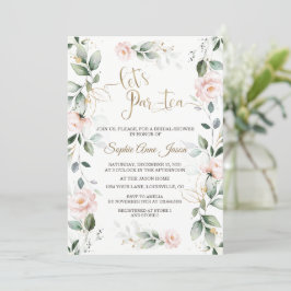 Invitation Fête des mariées de verdure géologique or rose