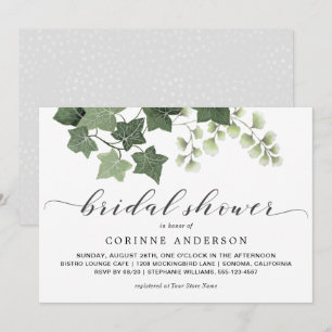 Invitation Fête des mariées de verdure ivoire et verte