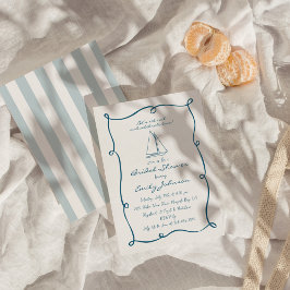 Invitation Fête des mariées de voilier nautique tirée à la ma