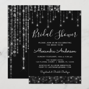 Invitation Fête des mariées d'éclairage à cordes élégantes en