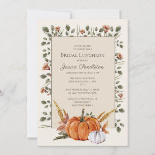 Invitation Fête des mariées Déjeuner Orange White Citrouilles