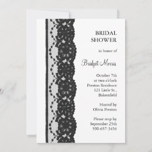 Invitation Fête des mariées dentelle française (blanc)