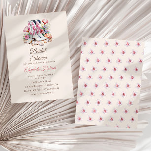 Invitation Fête des mariées des bottes de cowgirl côtières