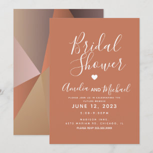 Invitation Fête des mariées des formes géométriques de l'auto