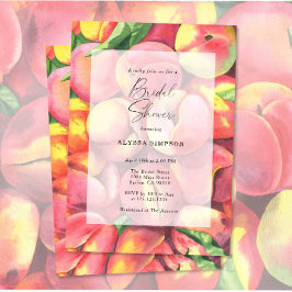 Invitation Fête des mariées des pêches aquarelle