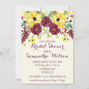 Invitation Fête des mariées des pivoines aquarelles