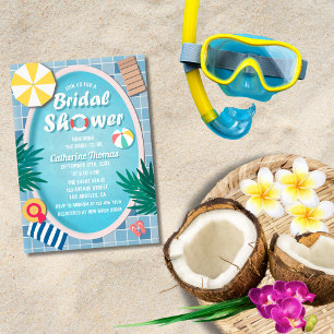 Invitation Fête des mariées d'été de la Piscine tropicale