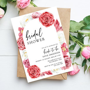 Invitation Fête des mariées d'été de l'Arche Florale Rose