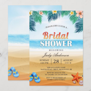 Invitation Fête des mariées d'été de Tropical Beach Hawaiian