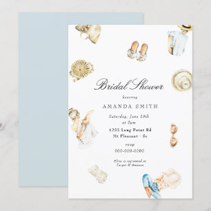 Invitation Fête des mariées d'été sur la plage