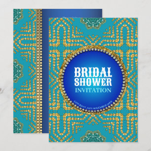 Invitation Fête des mariées d'étincelle de l'Est Bohème Bleu+