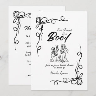 Invitation Fête des mariées d'Halloween Whimsical dessinée à