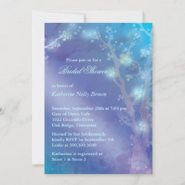 Invitation Fête des mariées d'hiver Bleu Shimmer mignonne