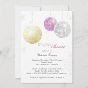 Invitation Fête des mariées d'hiver Gold Purple Argent
