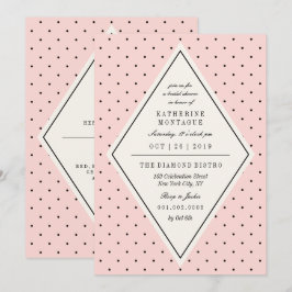 Invitation Fête des mariées Diamond Pois Retro Chi