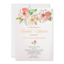 Invitation Fête des mariées d'impression florale a