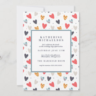 Invitation Fête des mariées   Doodle Hearts