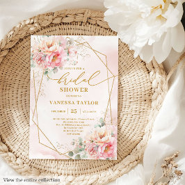 Invitation Fête des mariées d'or Boho Blush Rose