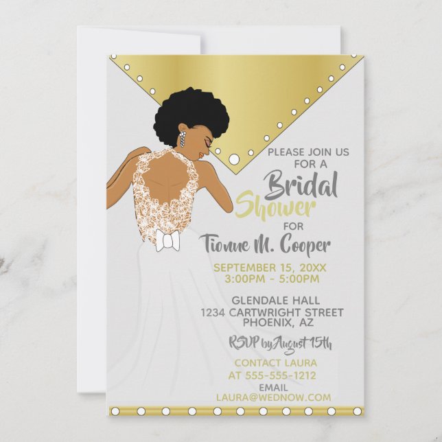 Invitation Fête des mariées d'or des femmes afro-américaines (Devant)