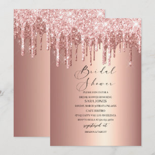 Invitation Fête des mariées d'or Rose de séchage moderne