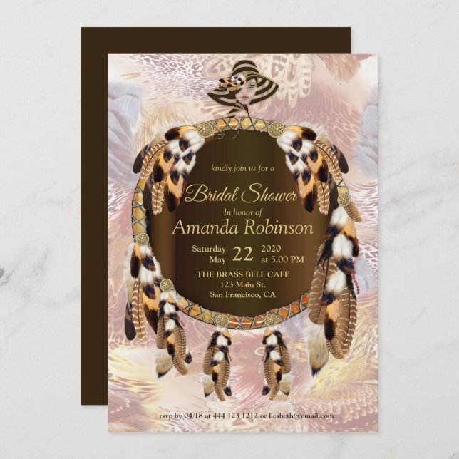 Invitation Fête des mariées Dream Catcher (Devant / Derrière)