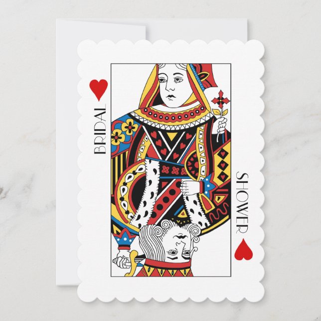 Invitation Fête des mariées du casino King & Queen of Hearts (Devant)