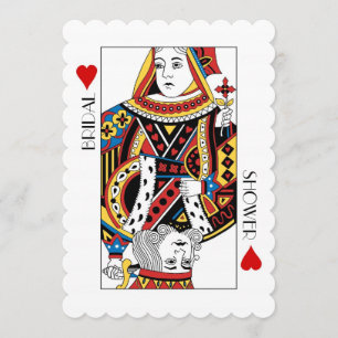 Invitation Fête des mariées du casino King & Queen of Hearts