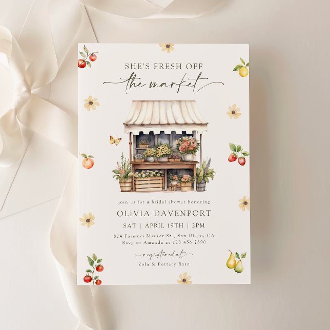 Invitation Fête des mariées du marché des agriculteurs frais (Créateur téléchargé)