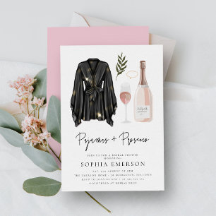 Invitation Fête des mariées du PJ et du Prosecco Pajama Party