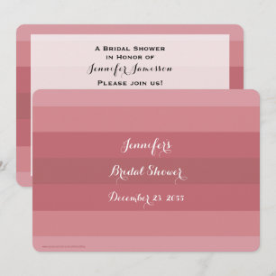 Invitation Fête des mariées Dusty Nom du Rose Stripe Minimali